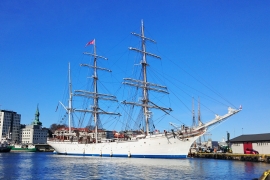A tall ship in the harbour
